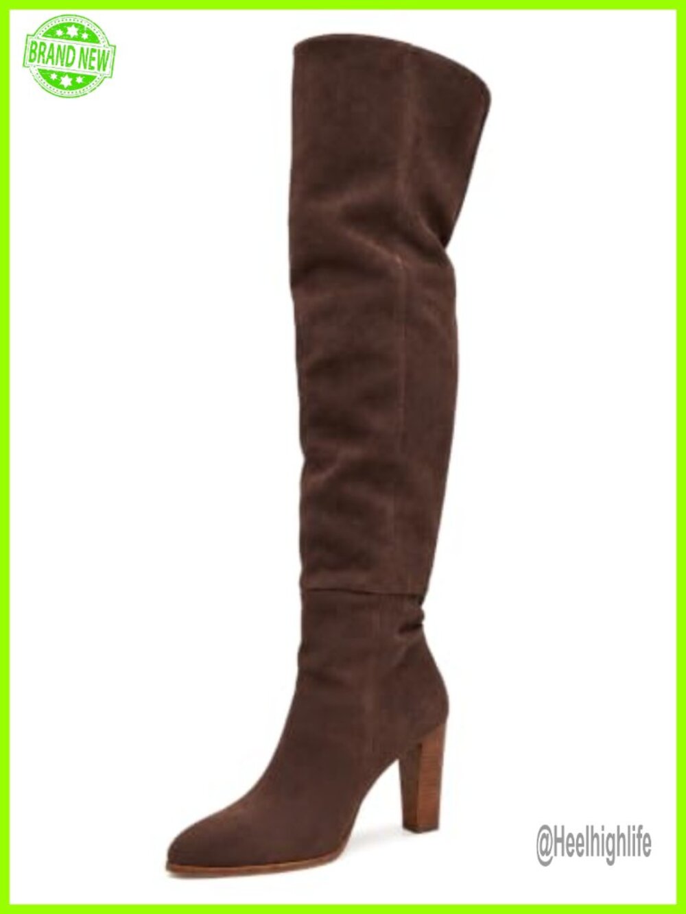 Women's Faux Suede Over the Knee Boots Chunky Block Heel Zip Tall
